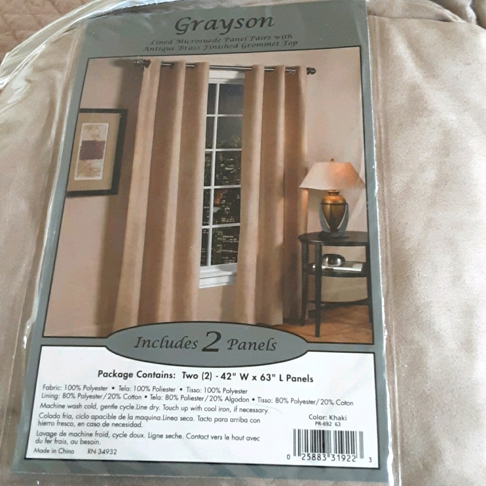Microsuede window panels.  Brand new!